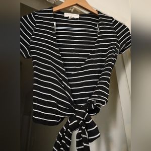 Project Social T Urban Outfitters Tie Short Sleeve Crop Top